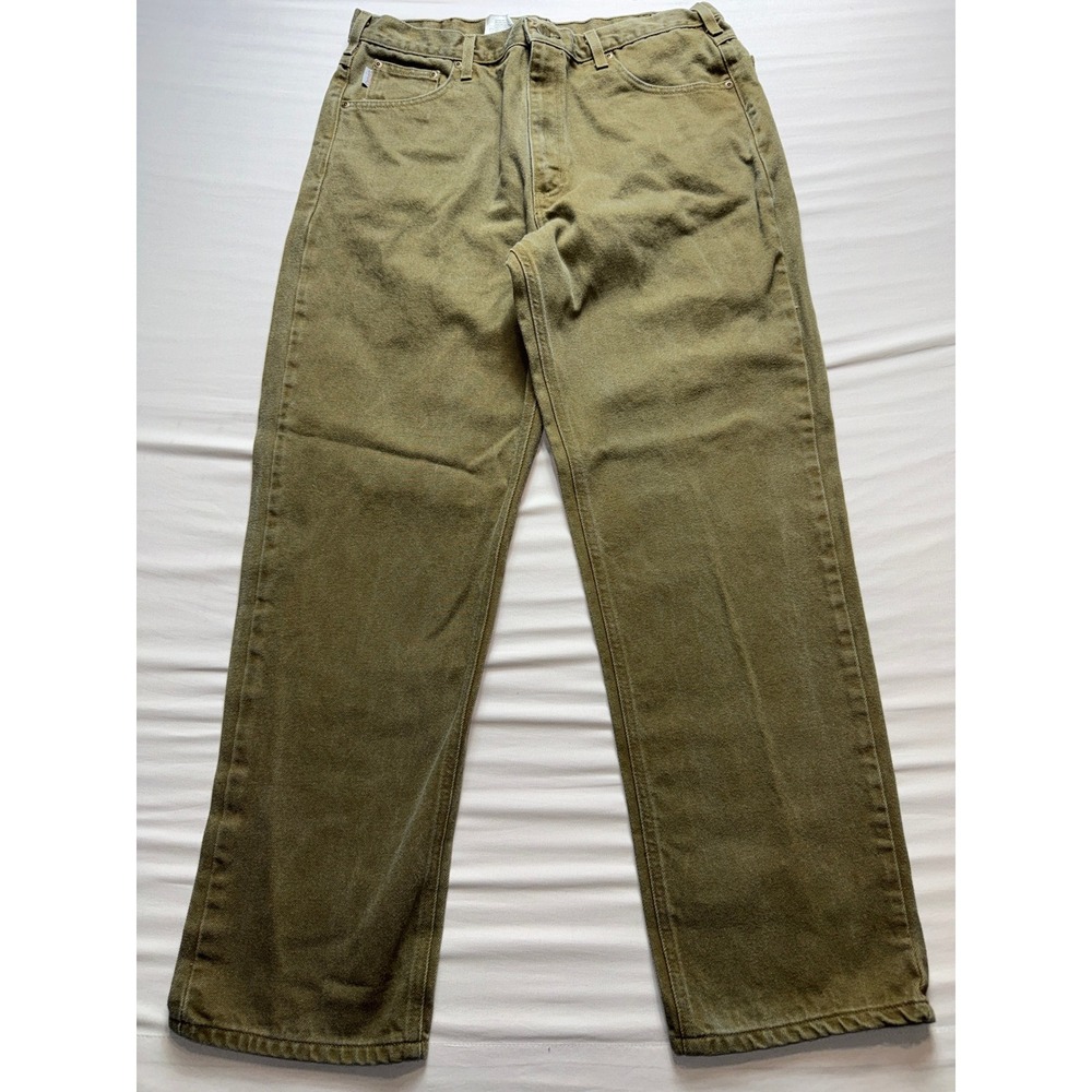 Carhartt B161BRK Mens Traditional Fit‎ Work Jeans Bark Brown 38x32 Denim Pants